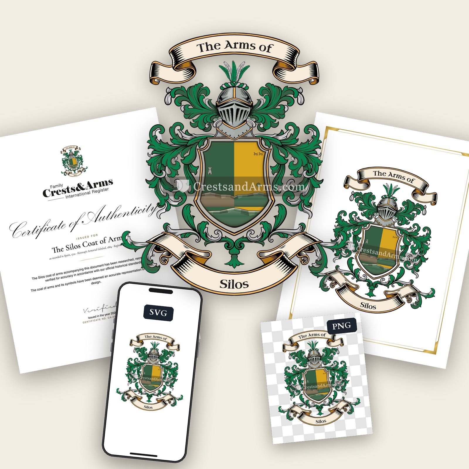 The Silos arms on the coat of arms — digital pack