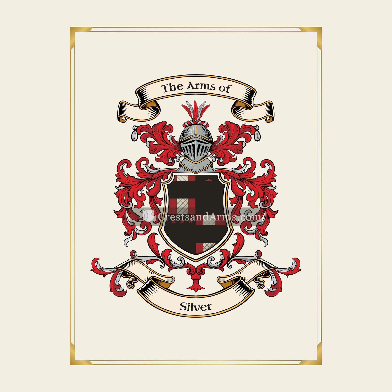 With gold border