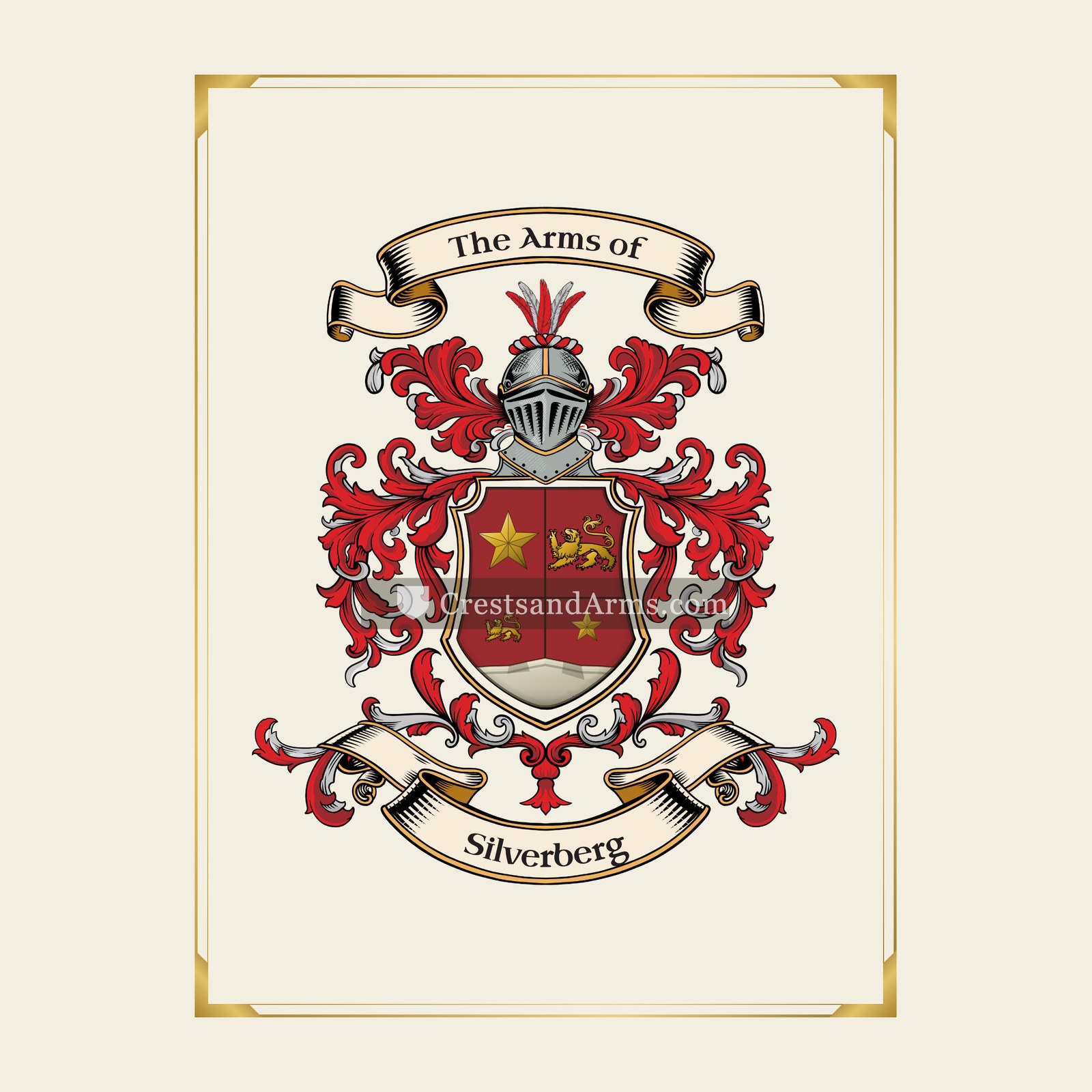 With gold border