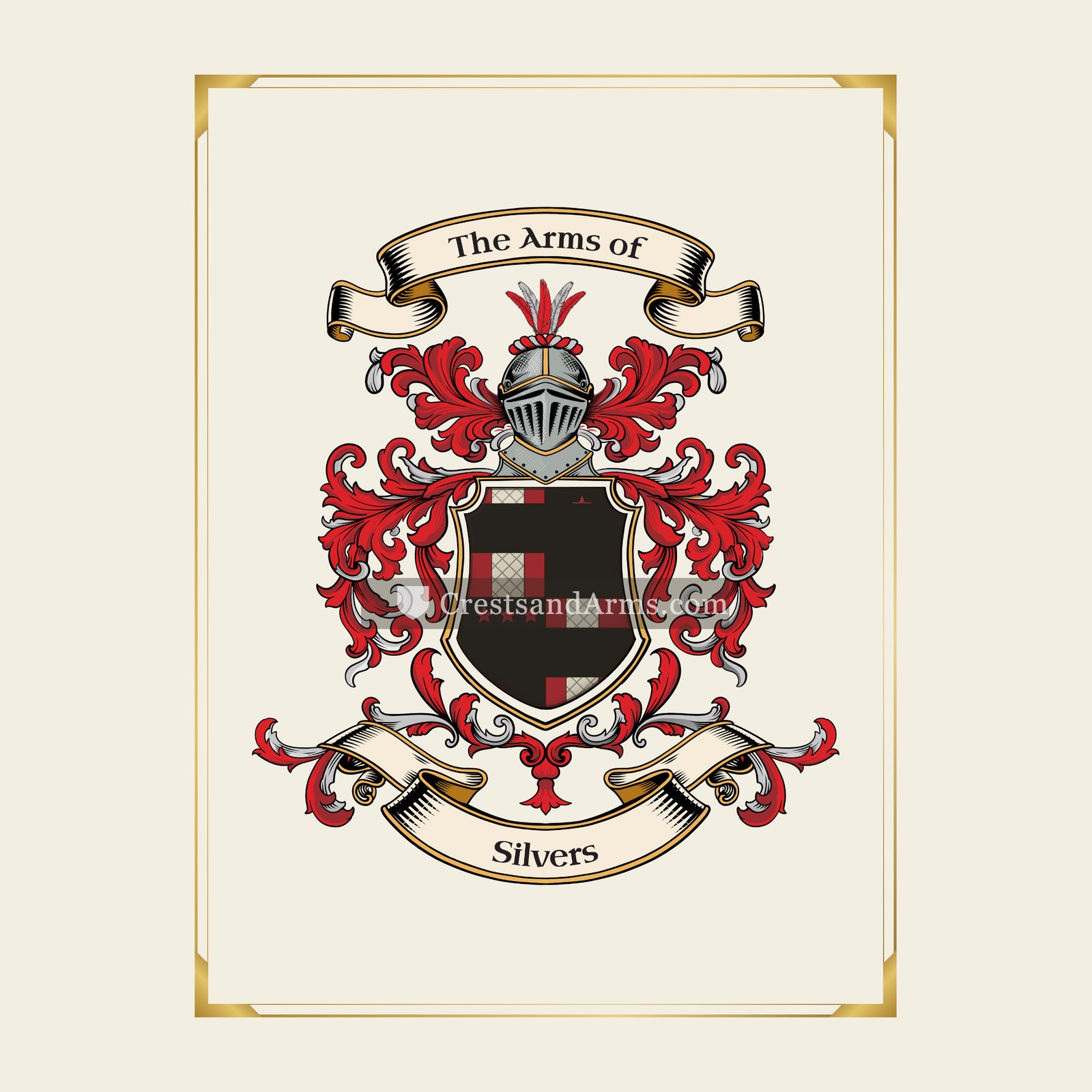 With gold border