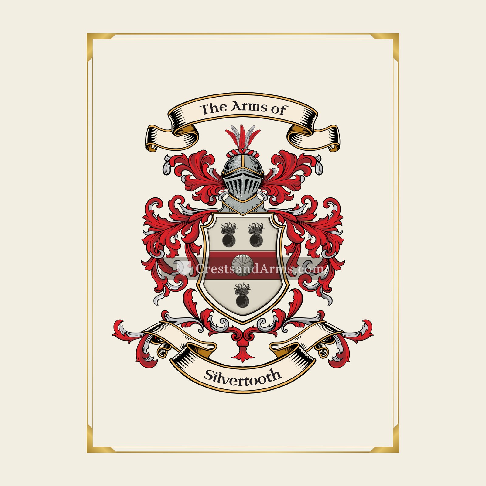 With gold border