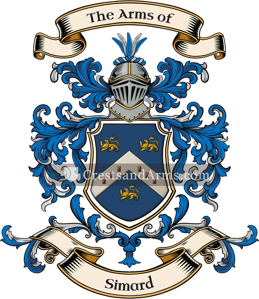 The Simard coat of arms, drawn from the recorded blazon