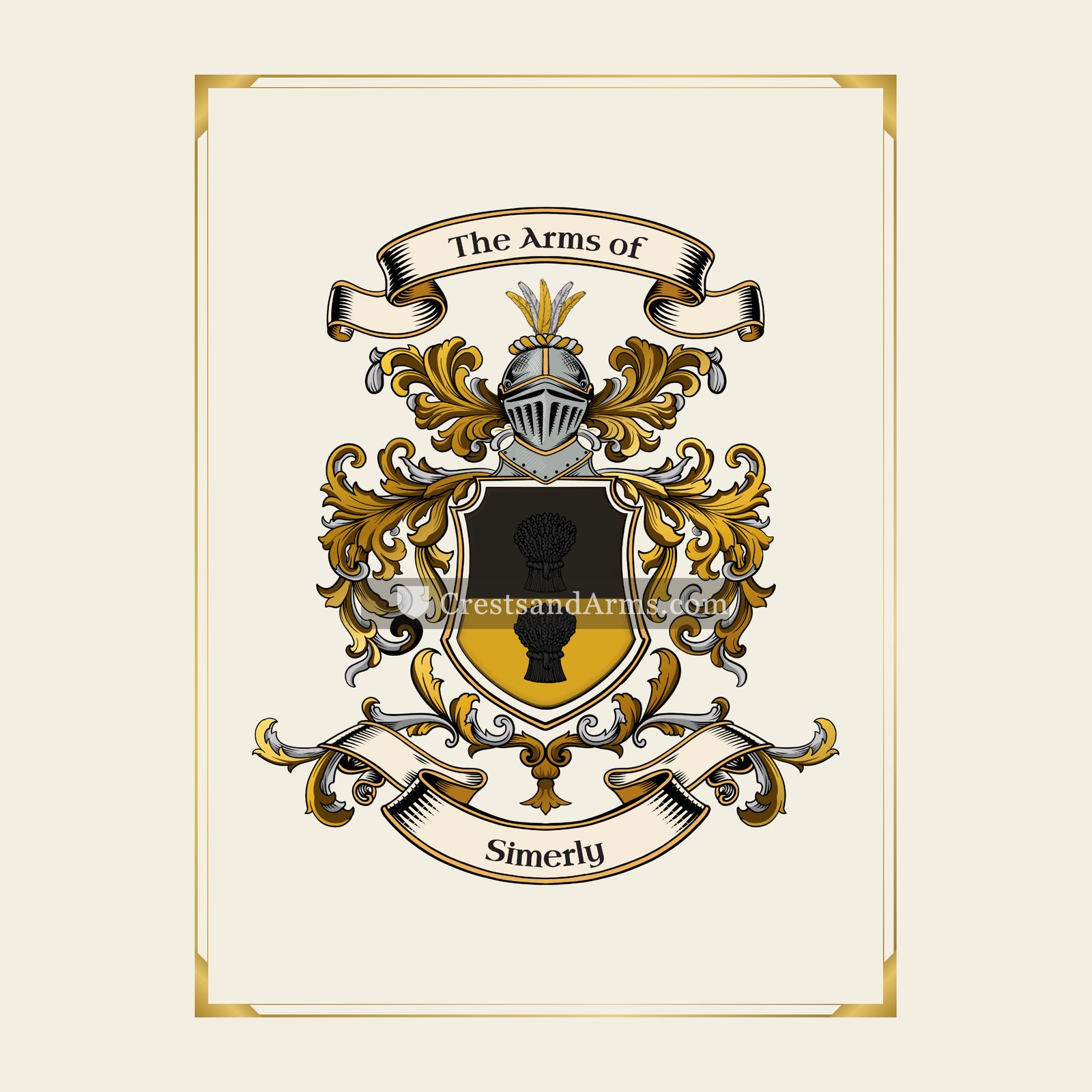 With gold border