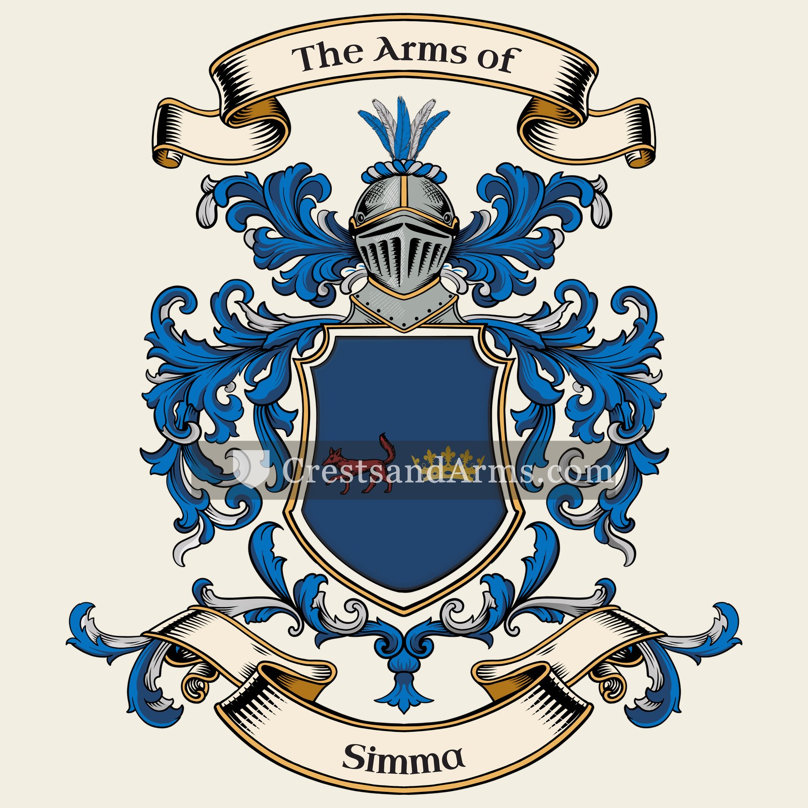 The Simma coat of arms, drawn from the recorded blazon