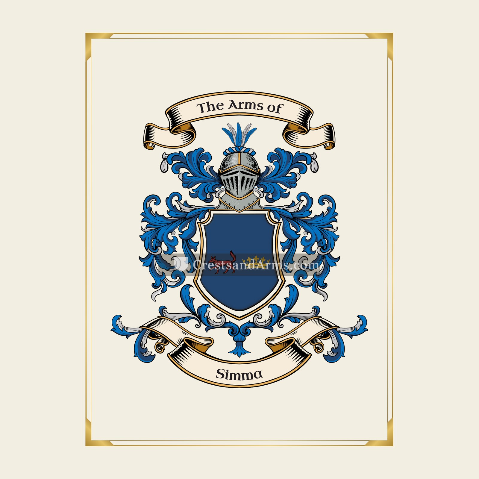 With gold border