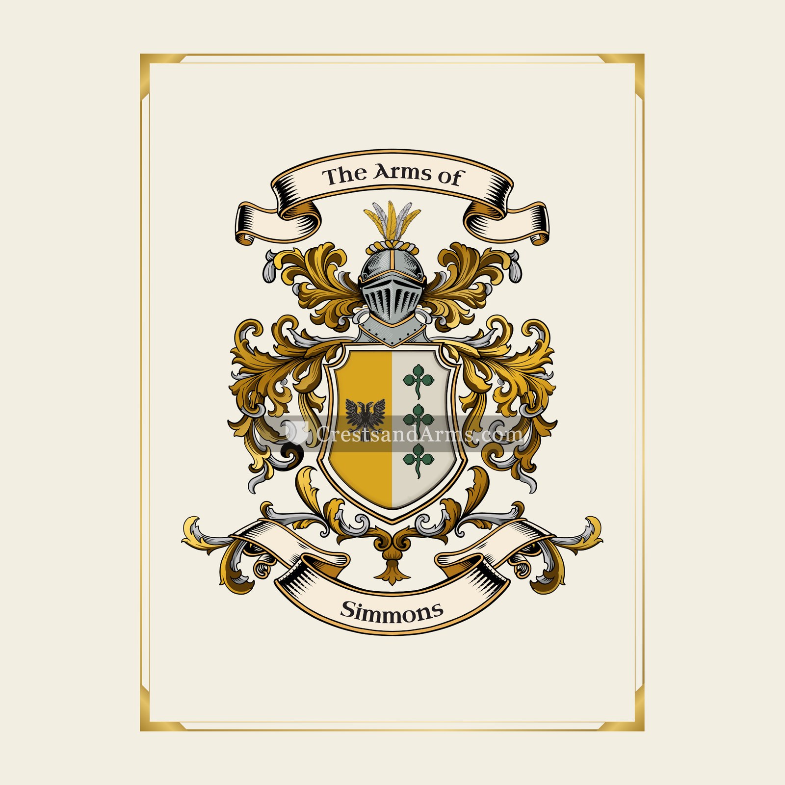With gold border