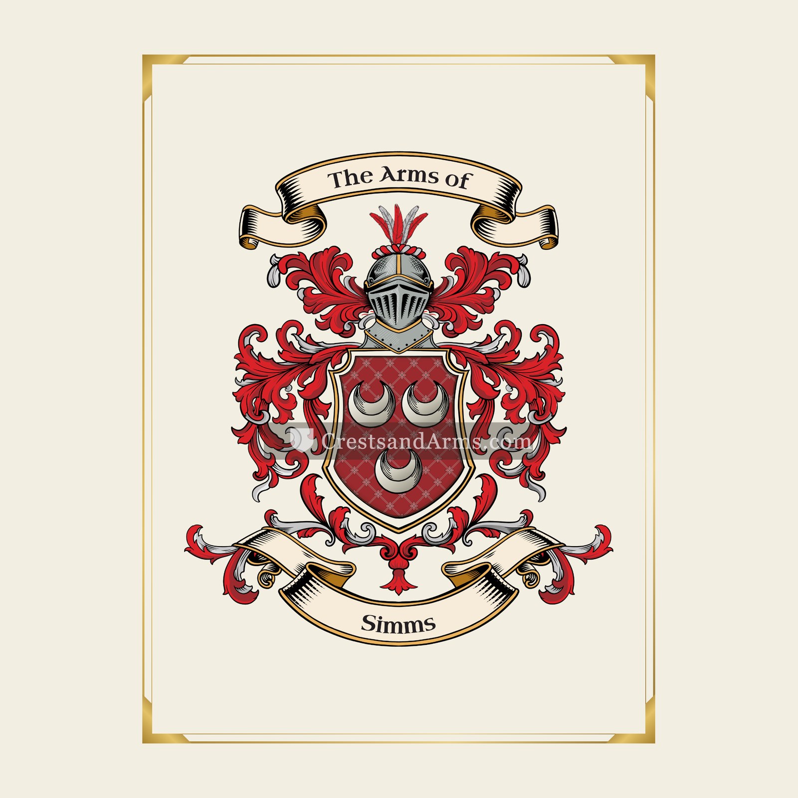 With gold border