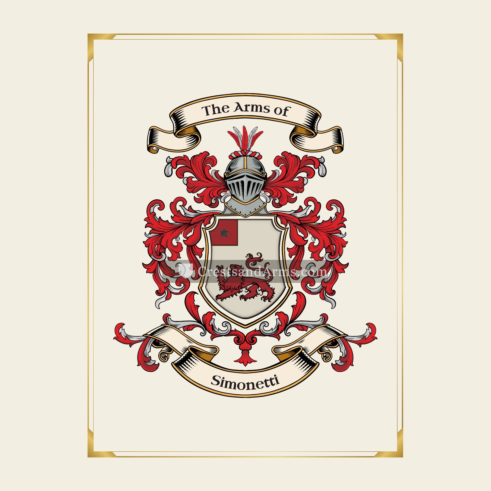 With gold border
