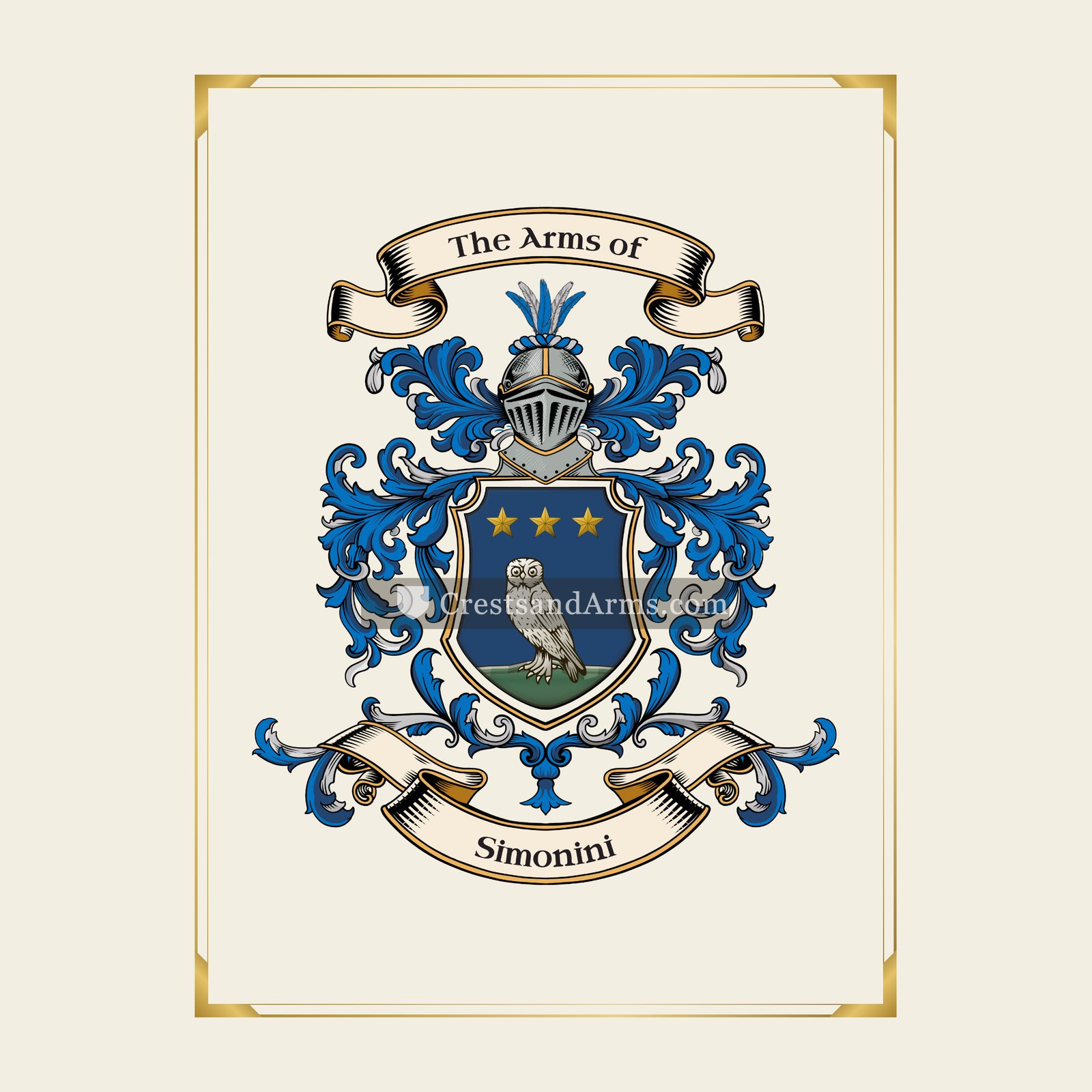 With gold border