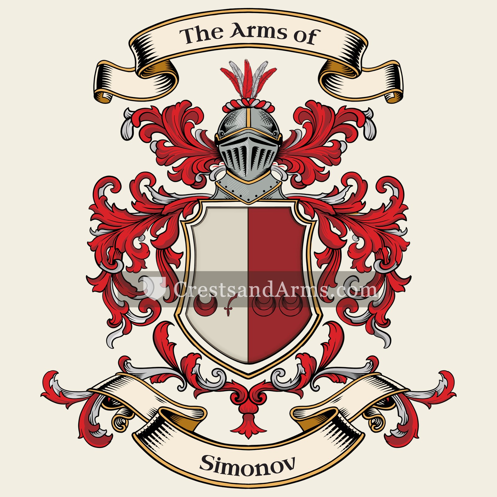 The Simonov coat of arms, drawn from the recorded blazon