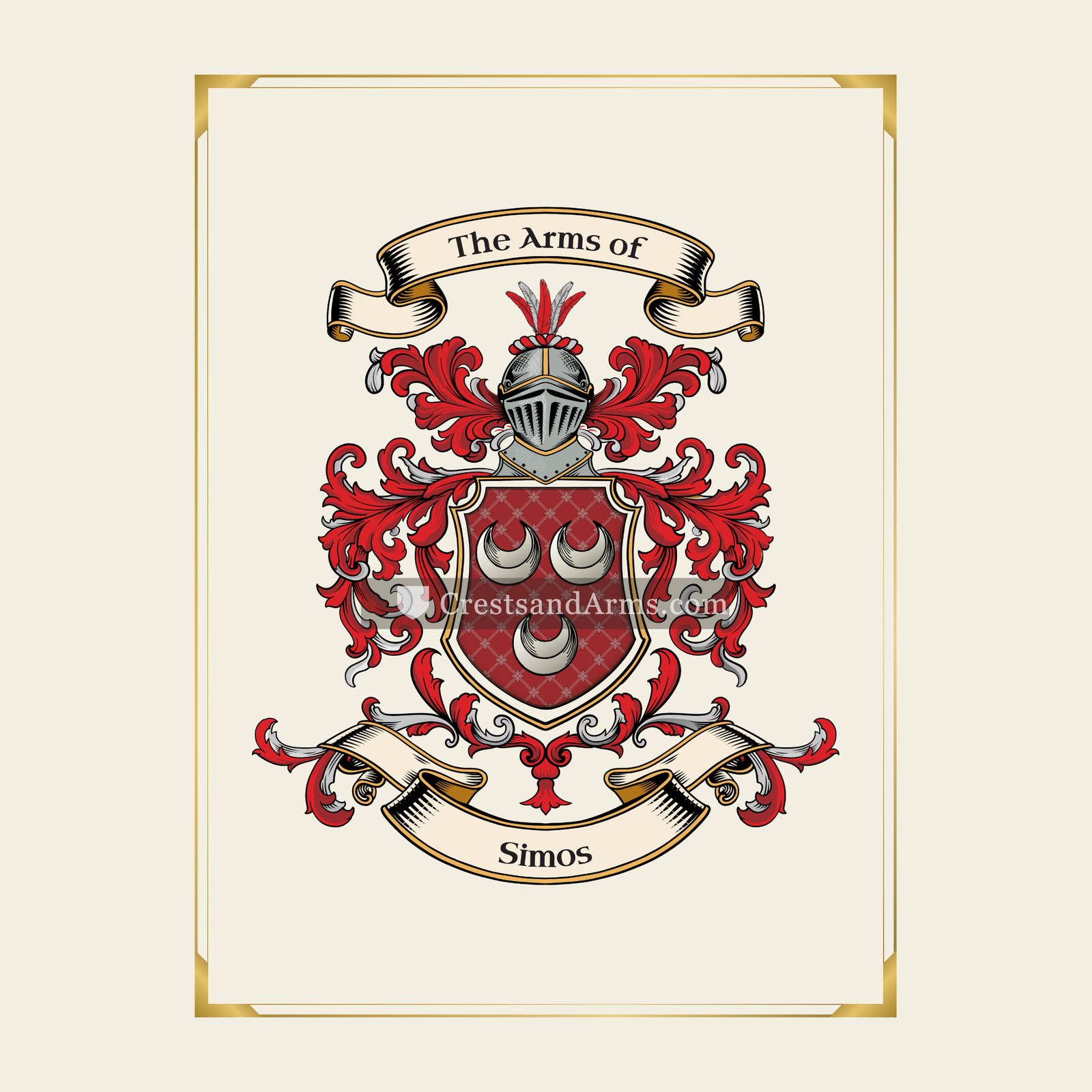 With gold border