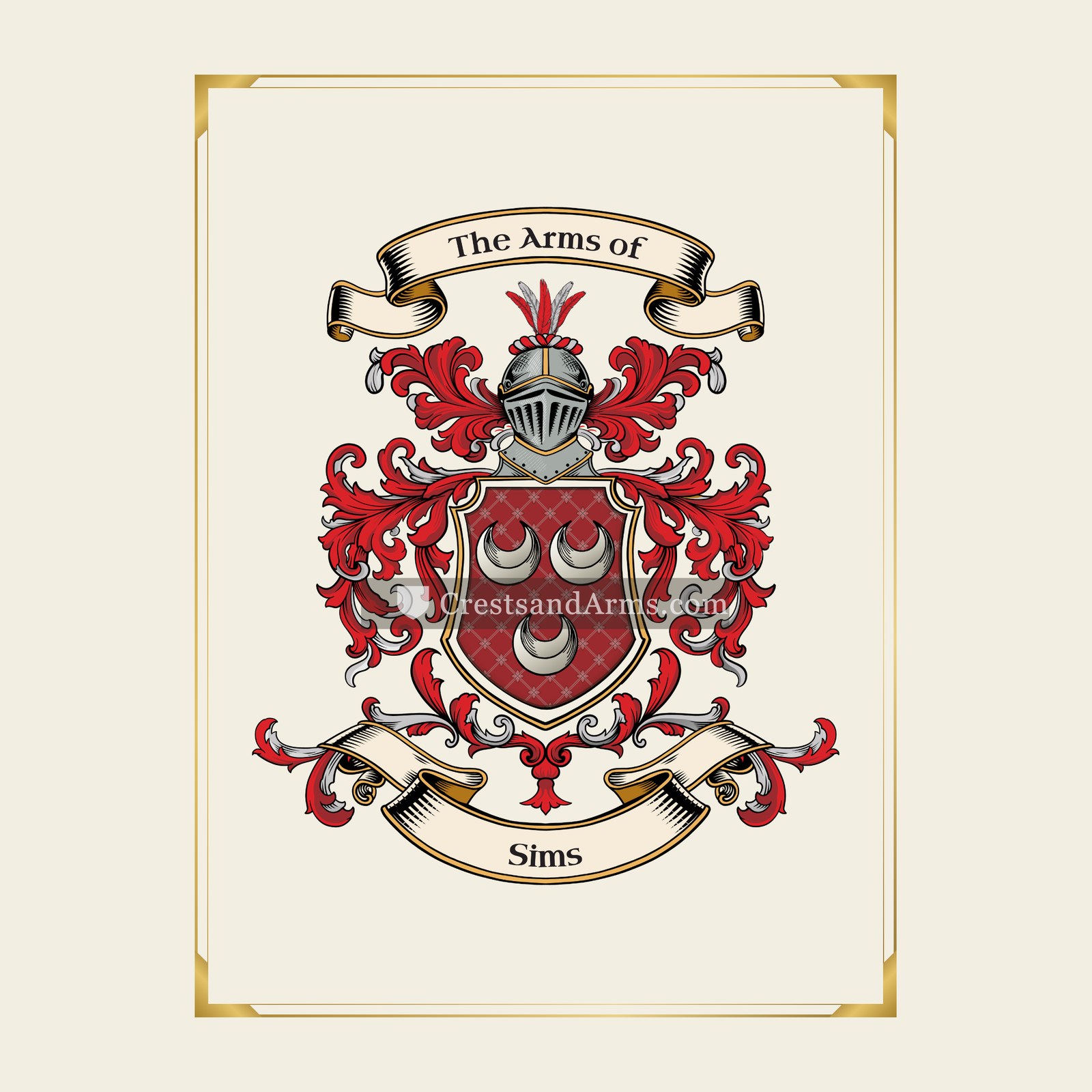 With gold border