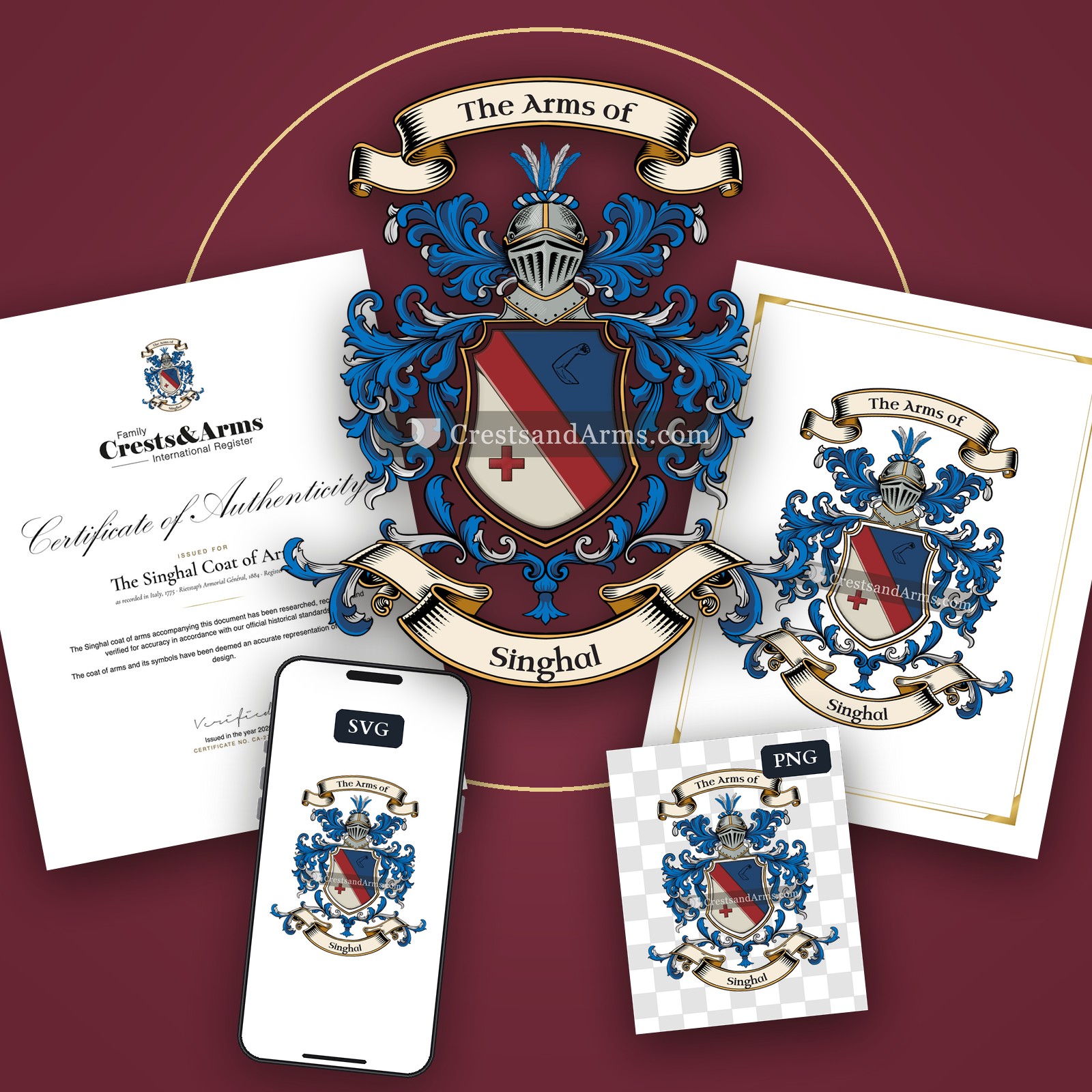 The Singhal arms on the coat of arms — digital pack