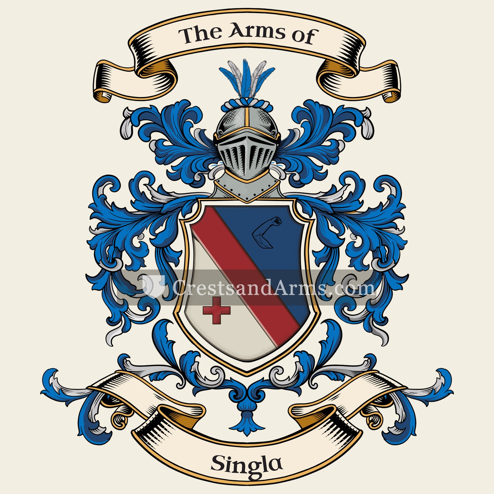 The Singla coat of arms, drawn from the recorded blazon