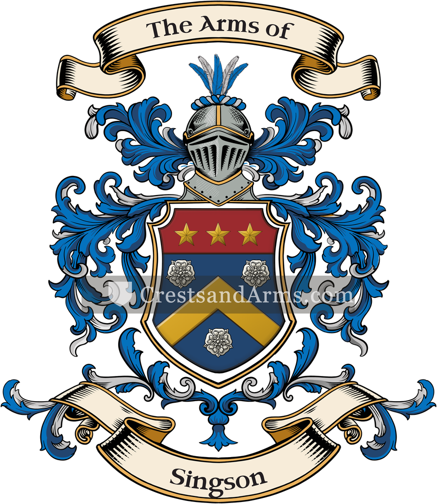 The Singson coat of arms, drawn from the recorded blazon