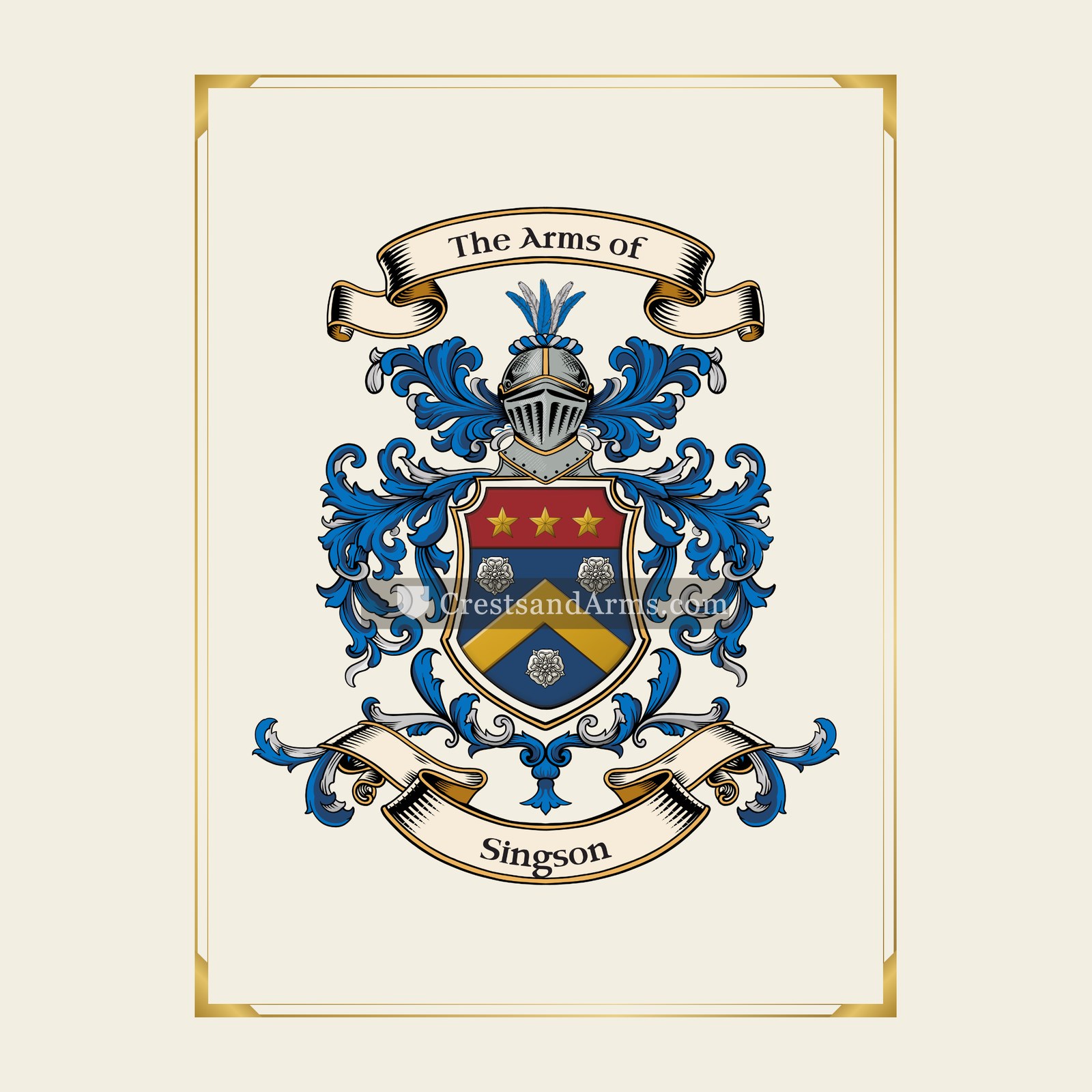 With gold border