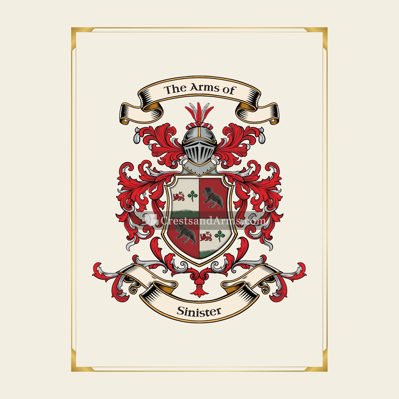 With gold border