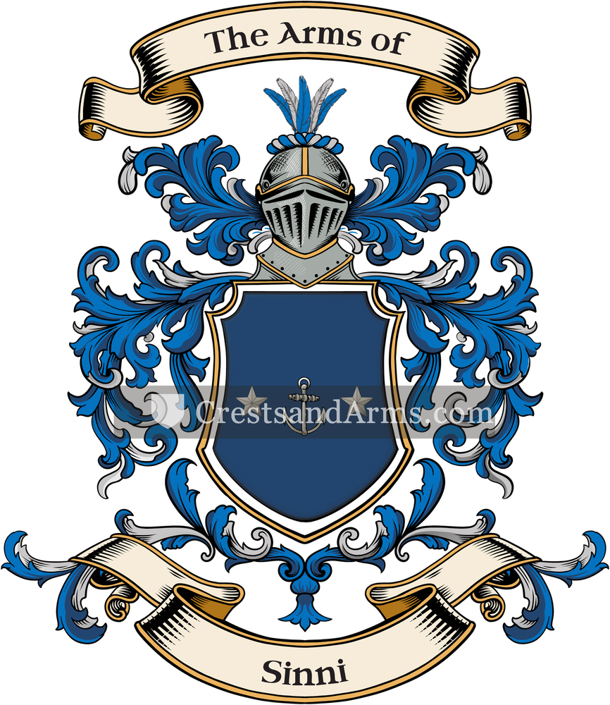 The Sinni coat of arms, drawn from the recorded blazon
