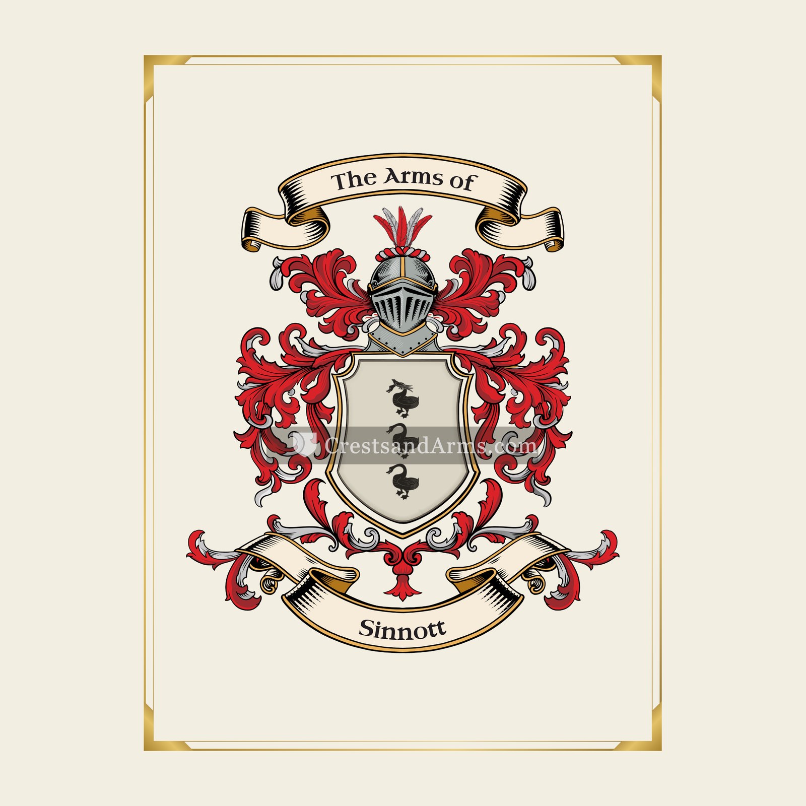 With gold border
