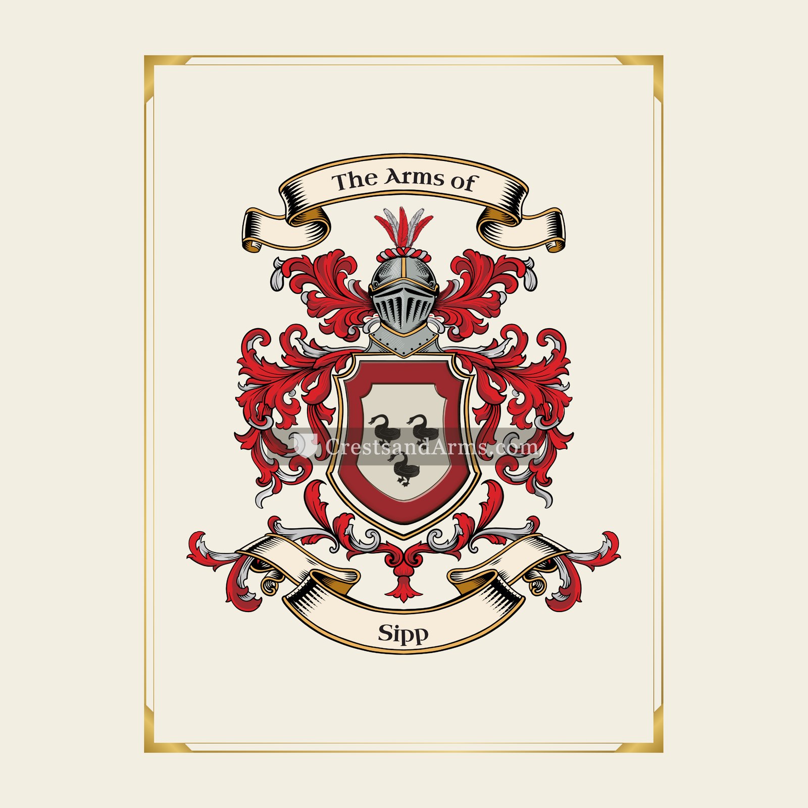 With gold border