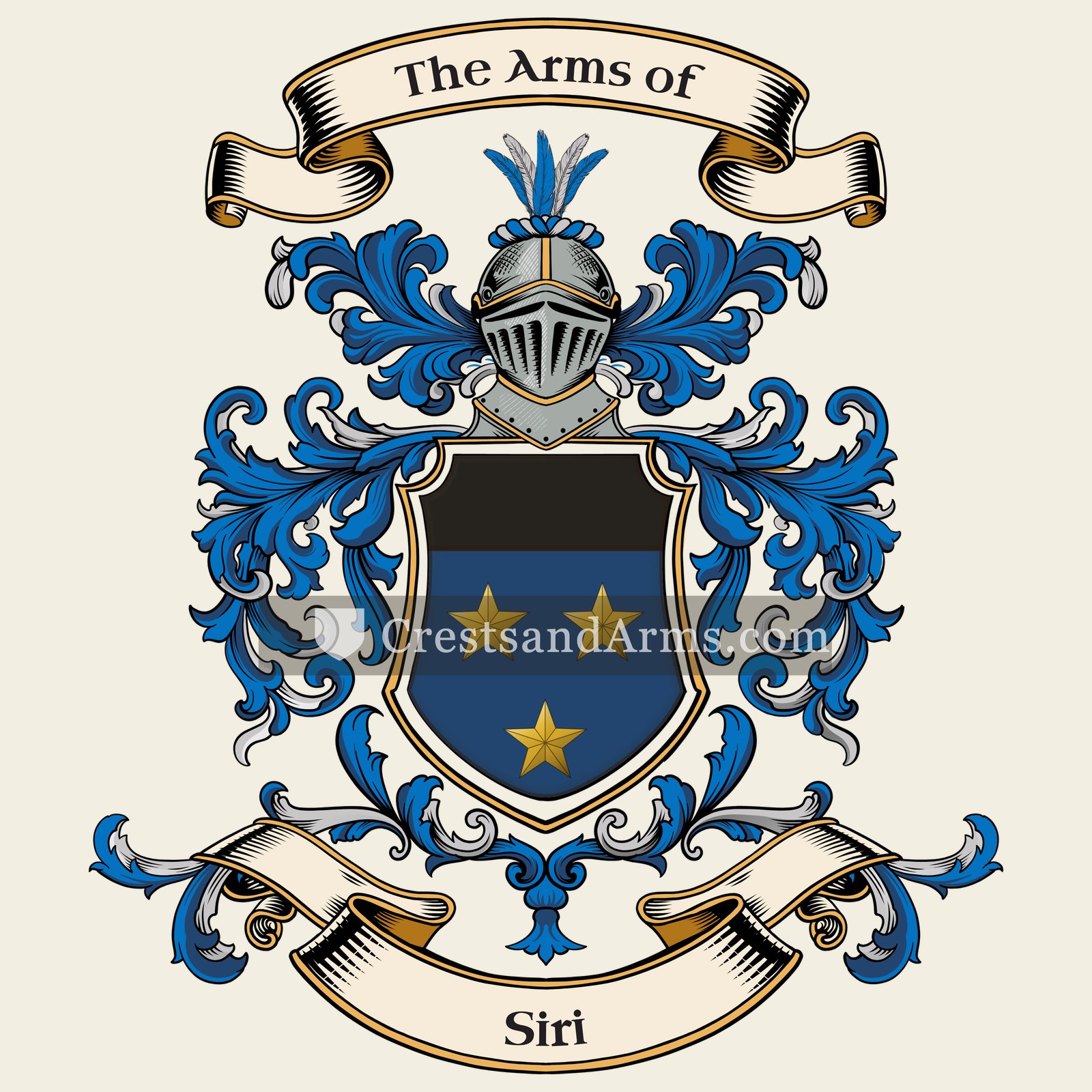 The Siri coat of arms, drawn from the recorded blazon