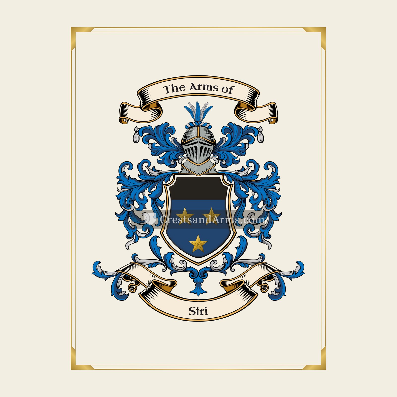 With gold border