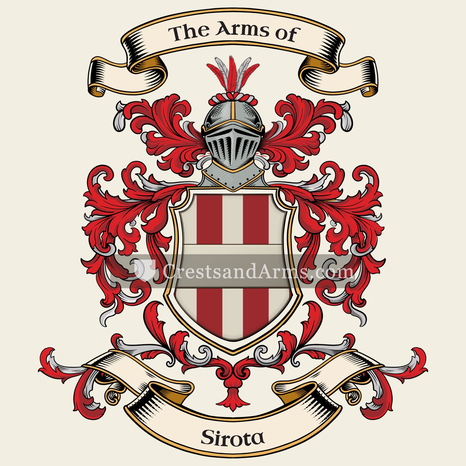 The Sirota coat of arms, drawn from the recorded blazon