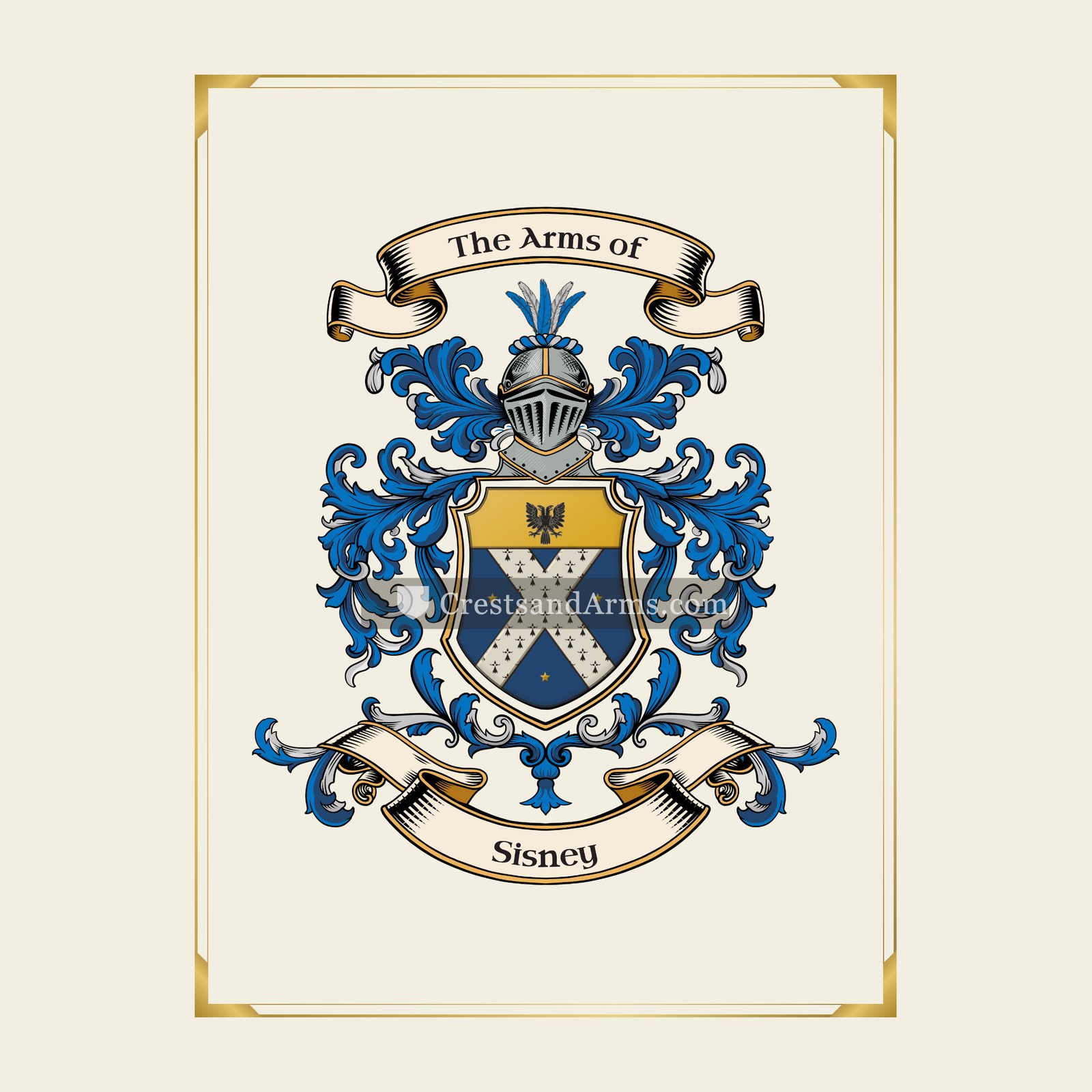 With gold border