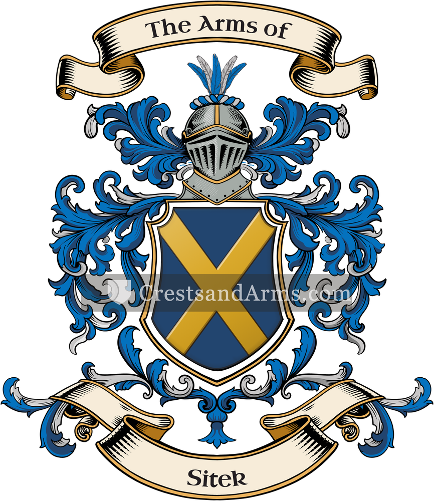 The Sitek coat of arms, drawn from the recorded blazon