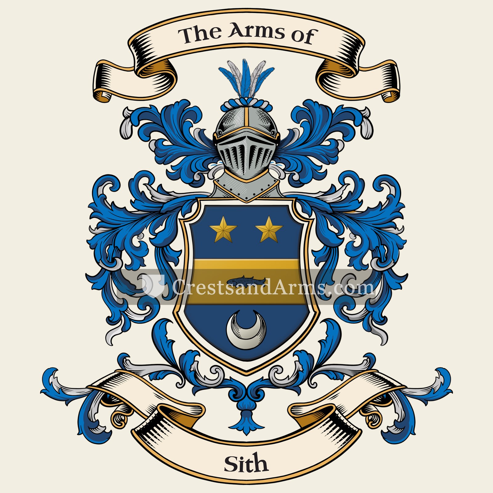 The Sith coat of arms, drawn from the recorded blazon