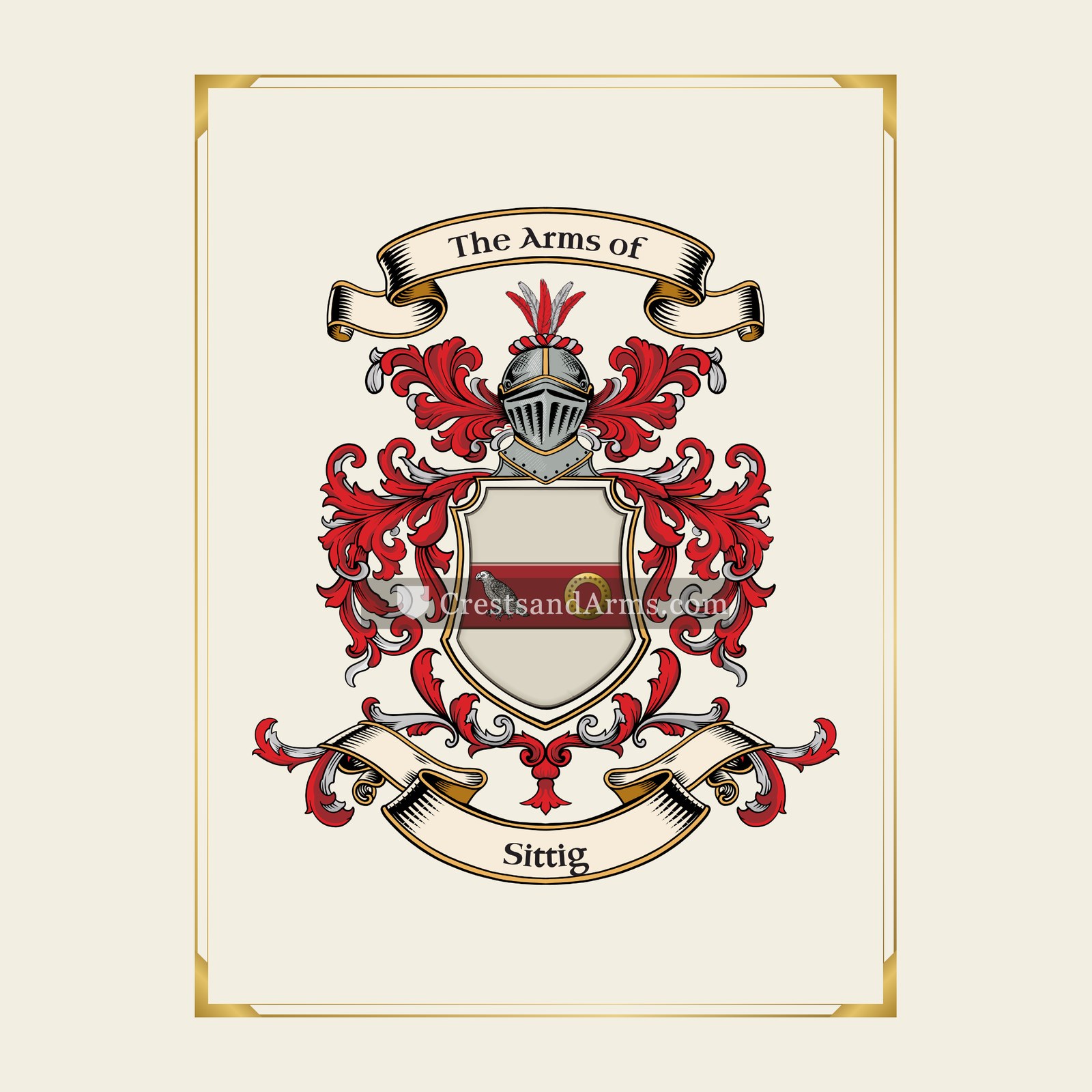 With gold border