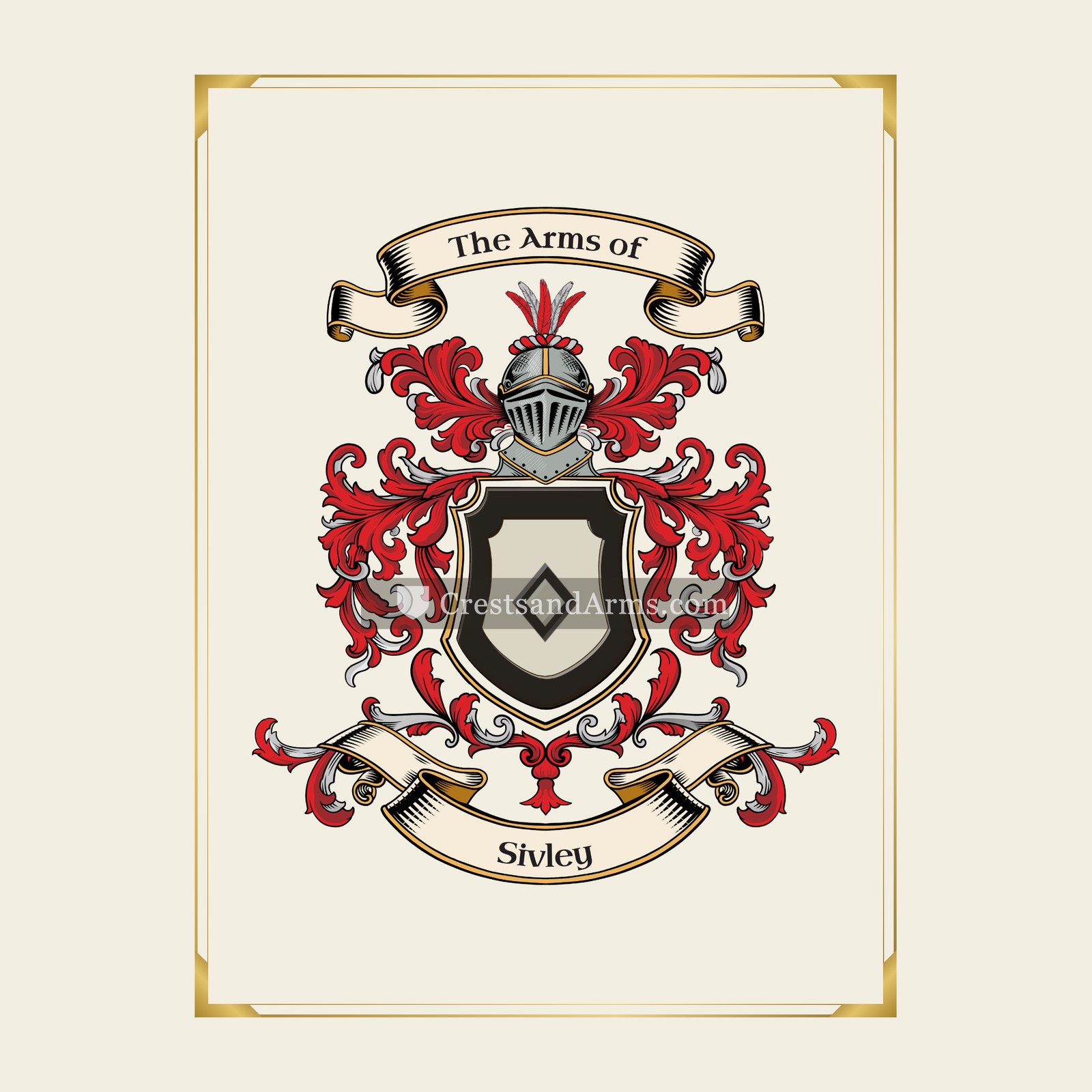 With gold border