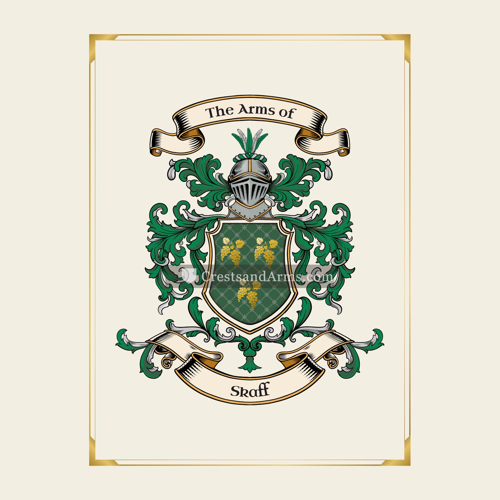 With gold border