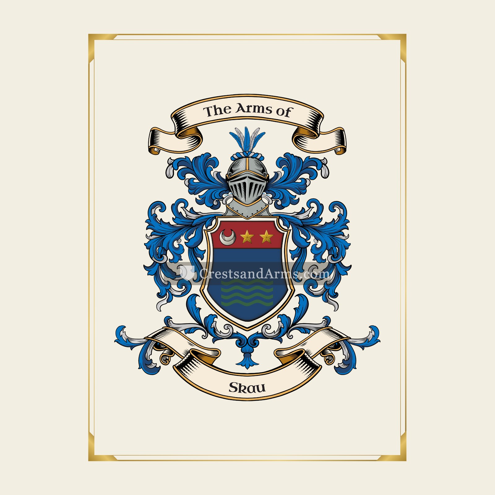 With gold border