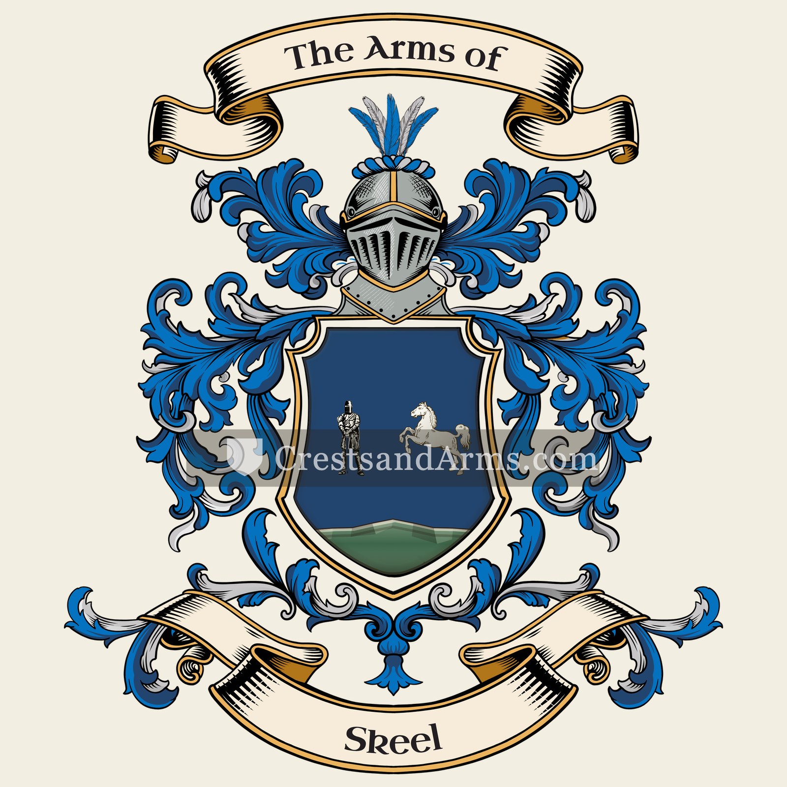 The Skeel coat of arms, drawn from the recorded blazon