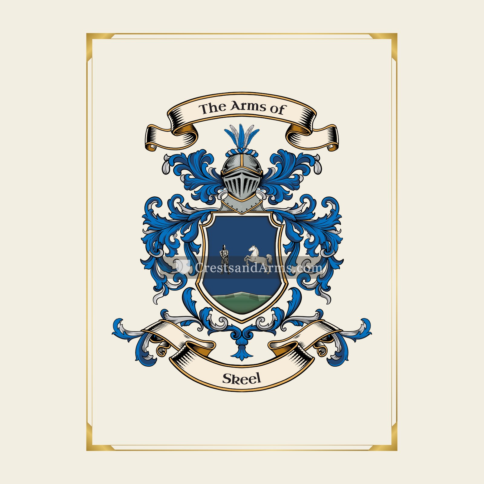 With gold border