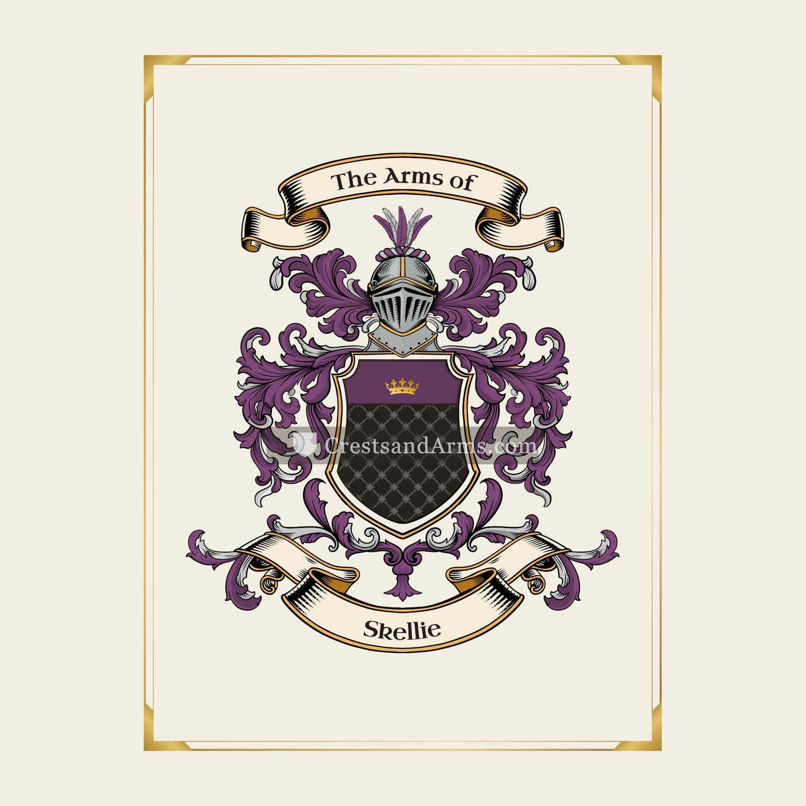 With gold border