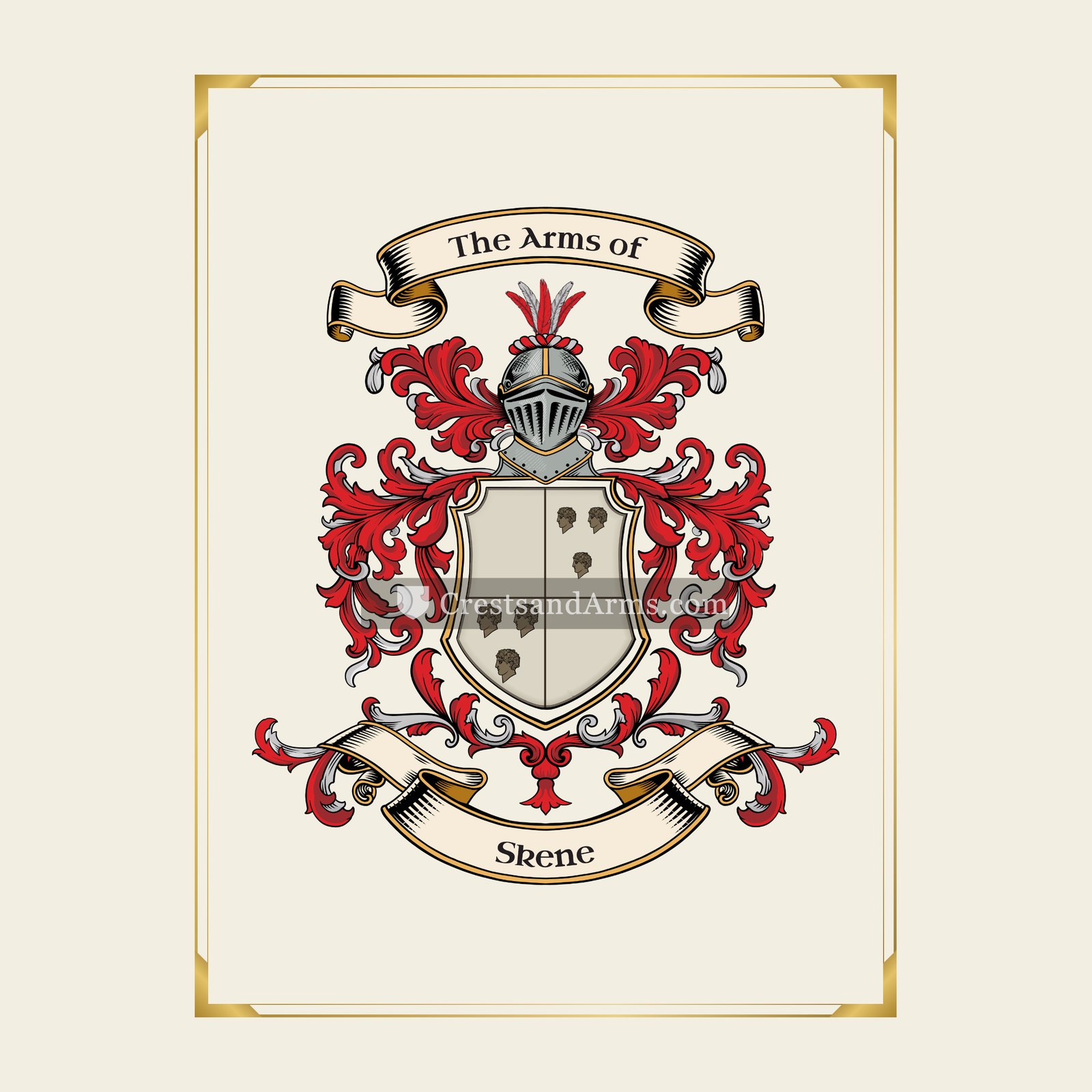 With gold border