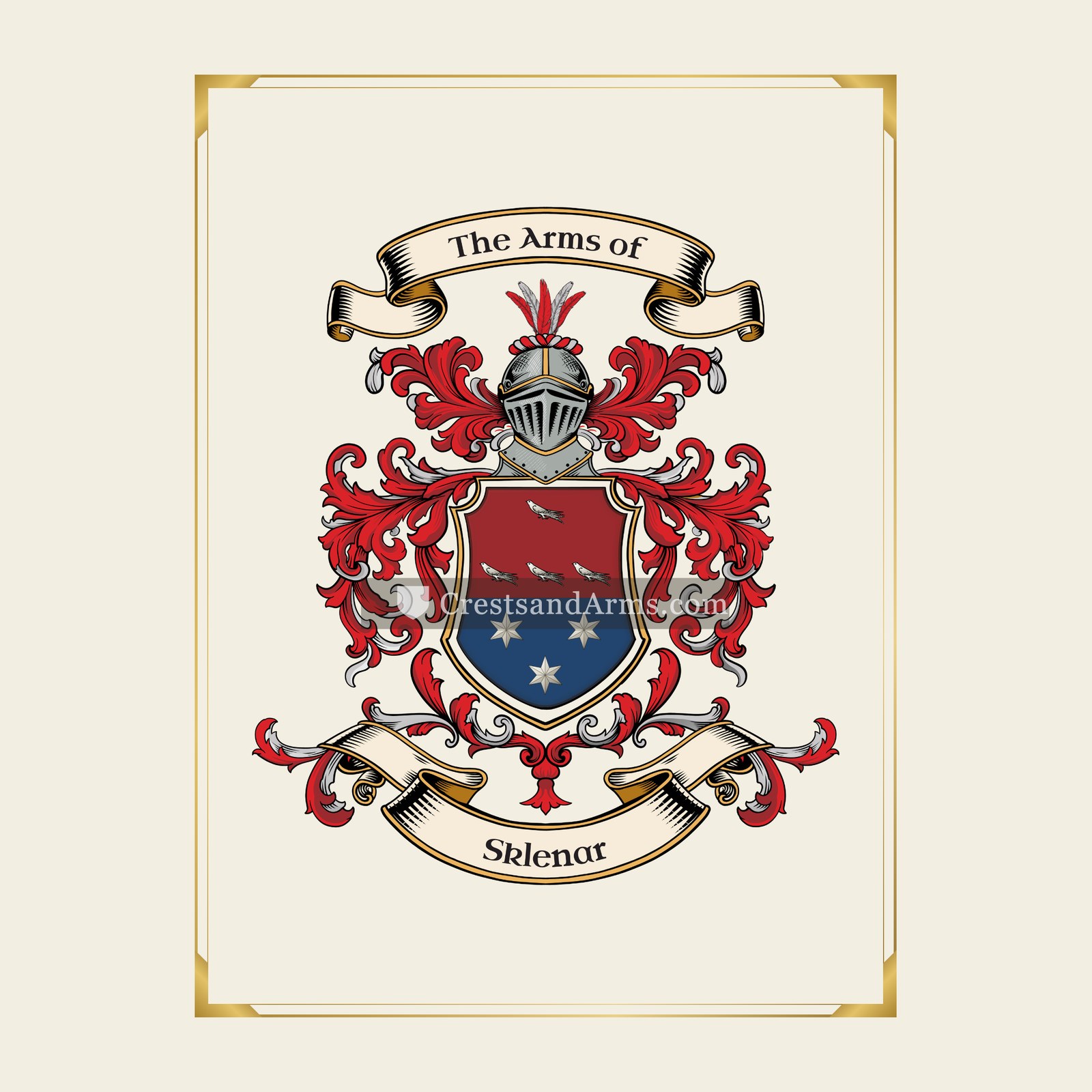 With gold border