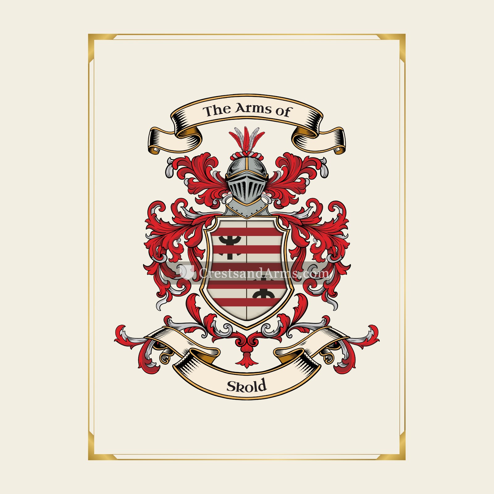 With gold border