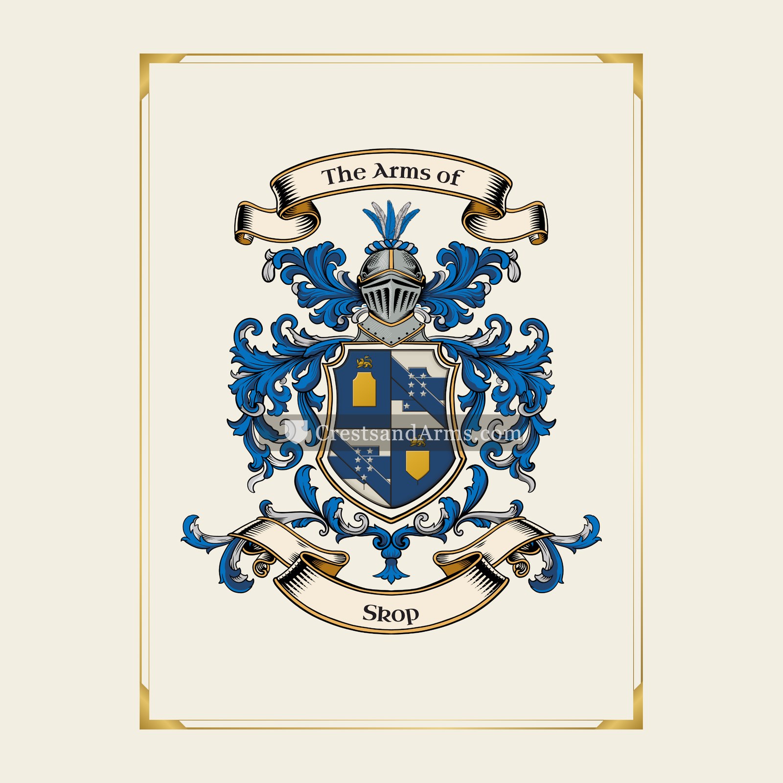 With gold border