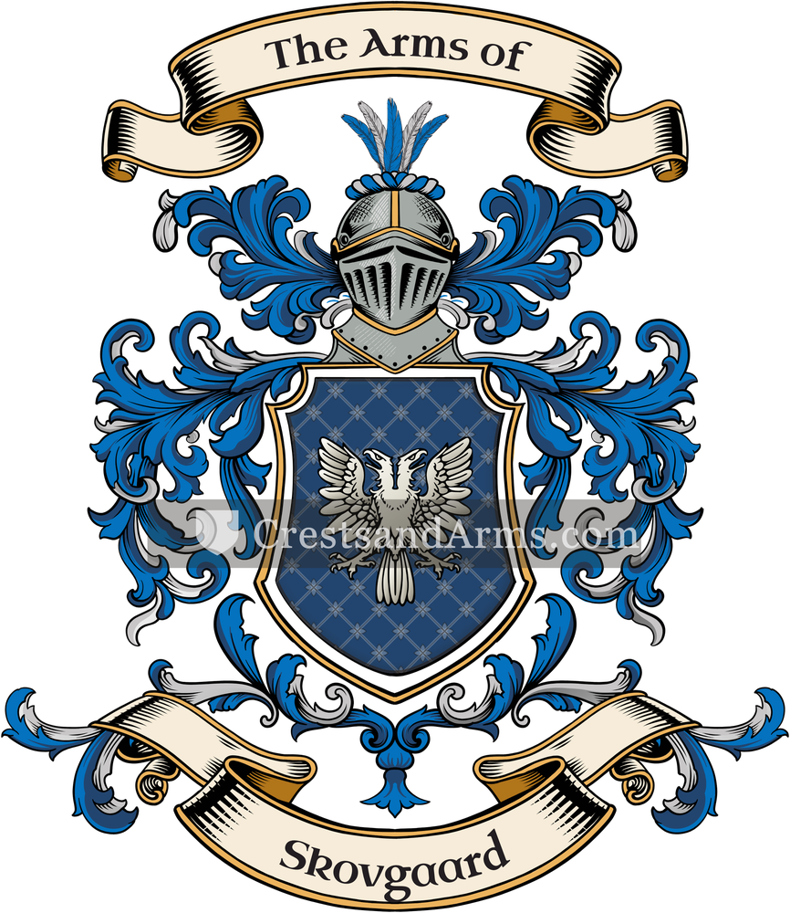 The Skovgaard coat of arms, drawn from the recorded blazon