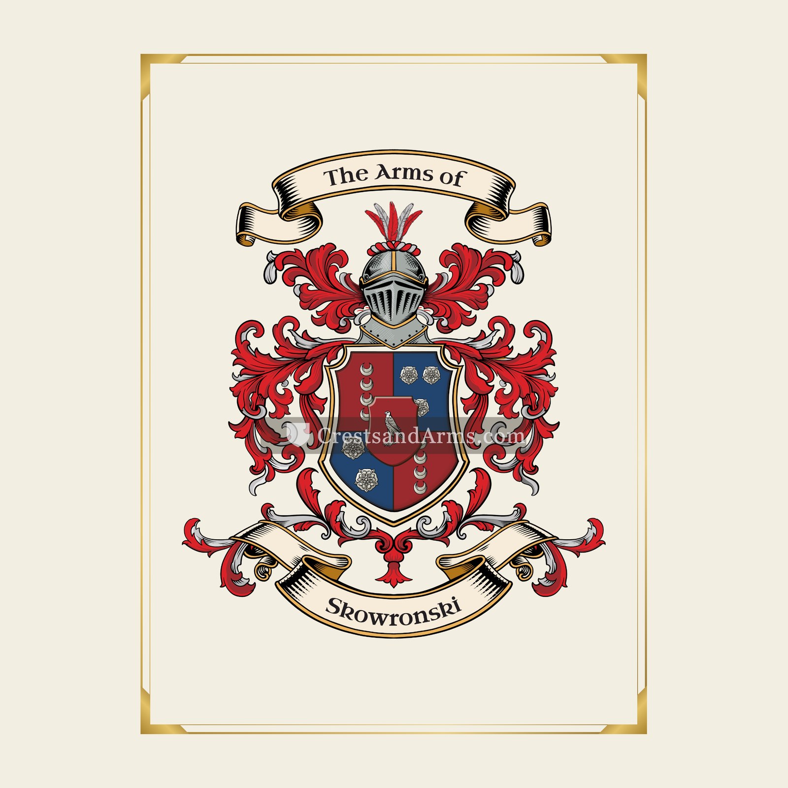 With gold border