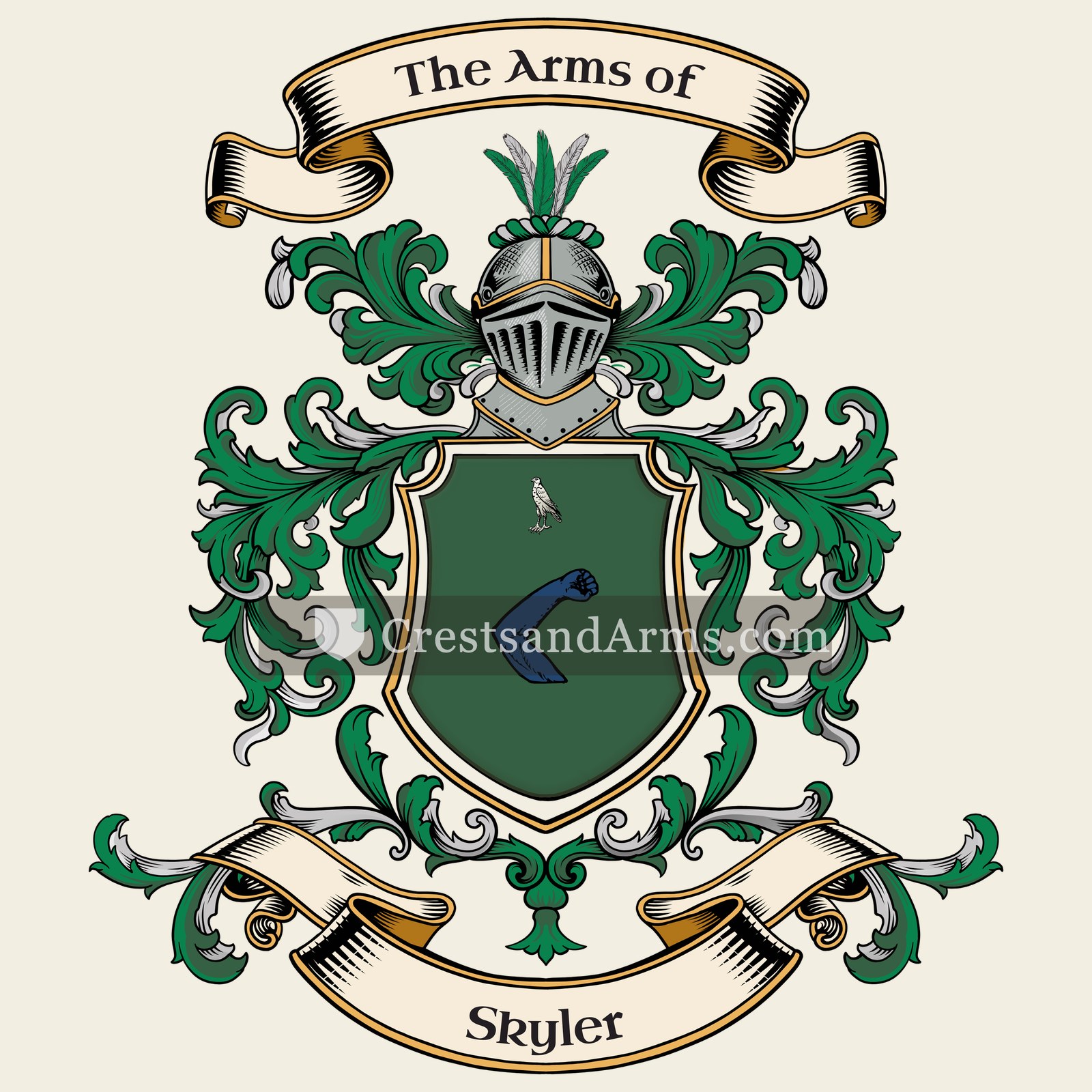 The Skyler coat of arms, drawn from the recorded blazon