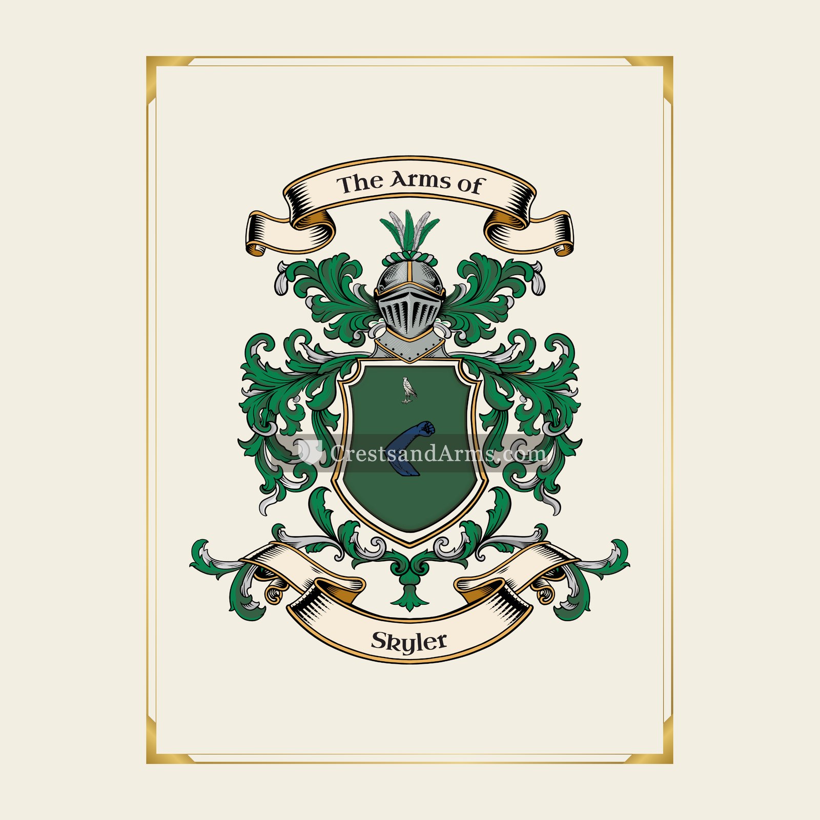 With gold border