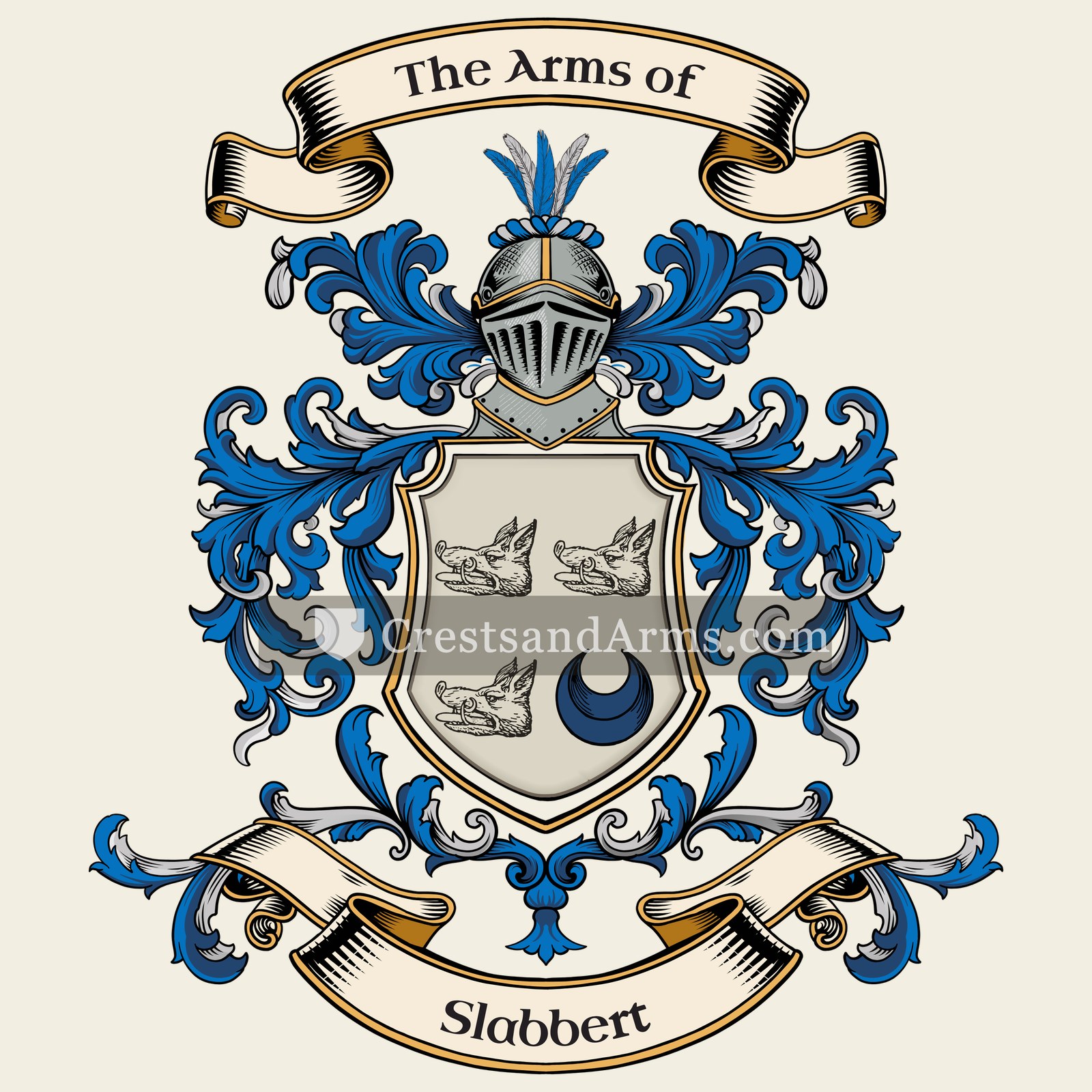 The Slabbert coat of arms, drawn from the recorded blazon