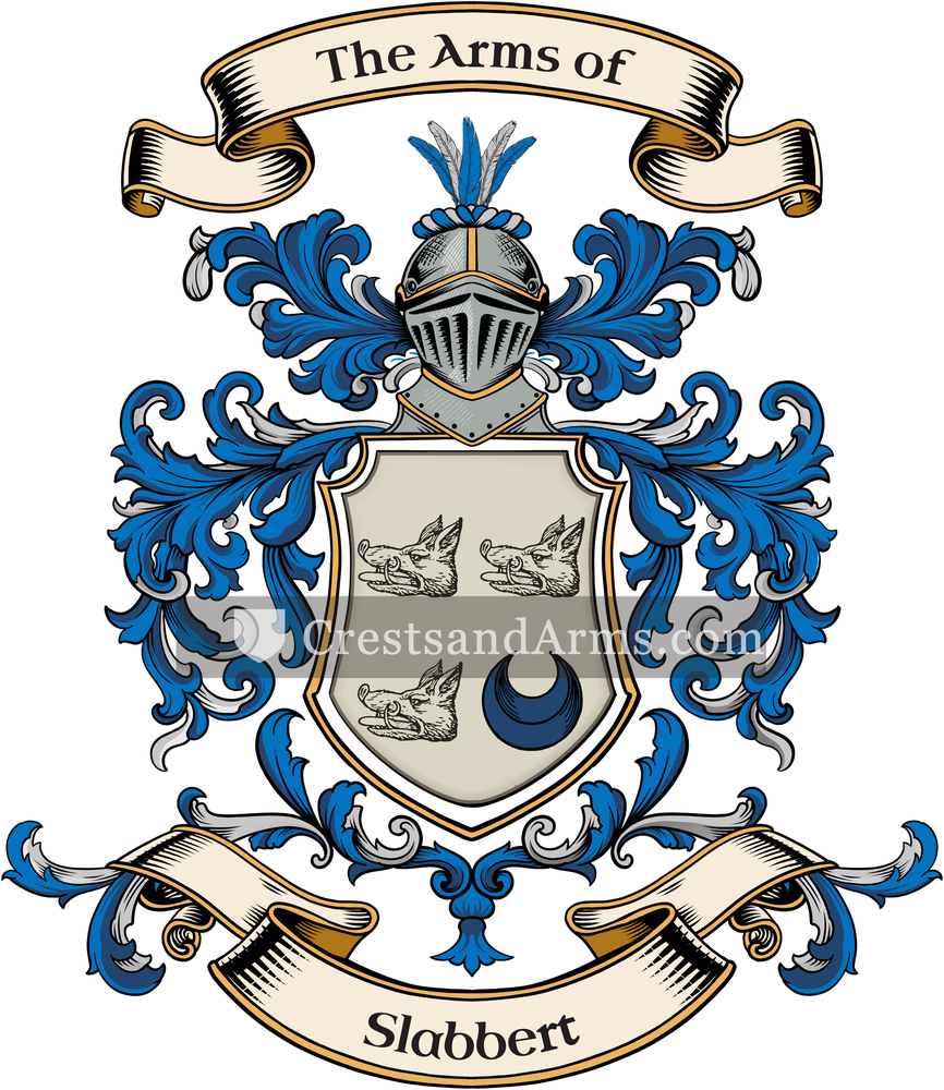 The Slabbert coat of arms, drawn from the recorded blazon