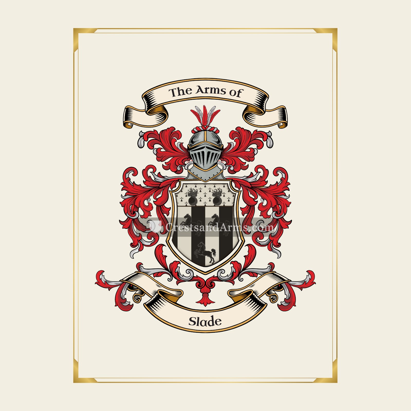 With gold border
