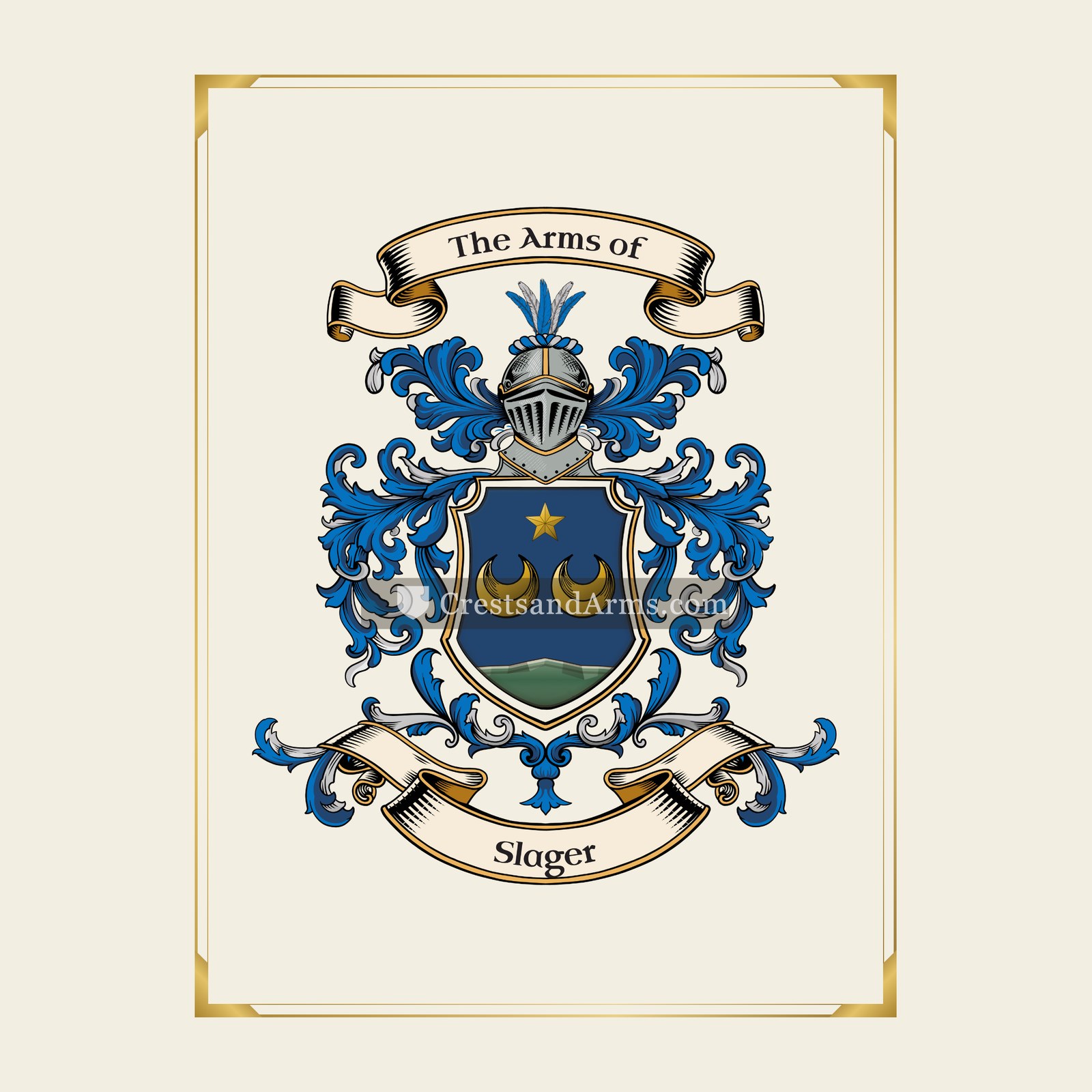 With gold border