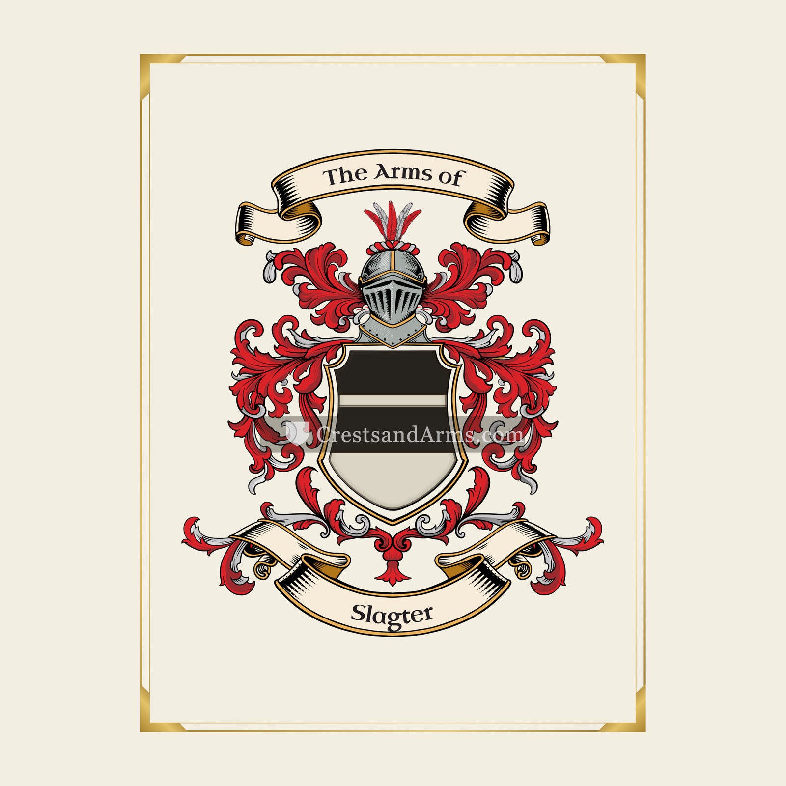 With gold border